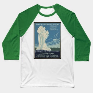 Vintage Yellowstone National Park Poster Baseball T-Shirt